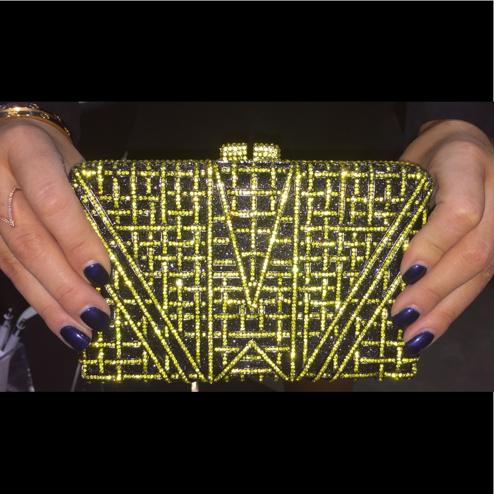 The Nude Face Neon Yellow Swarovski Crystal Bag